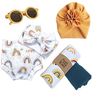 Springtime rainbow baby gift box